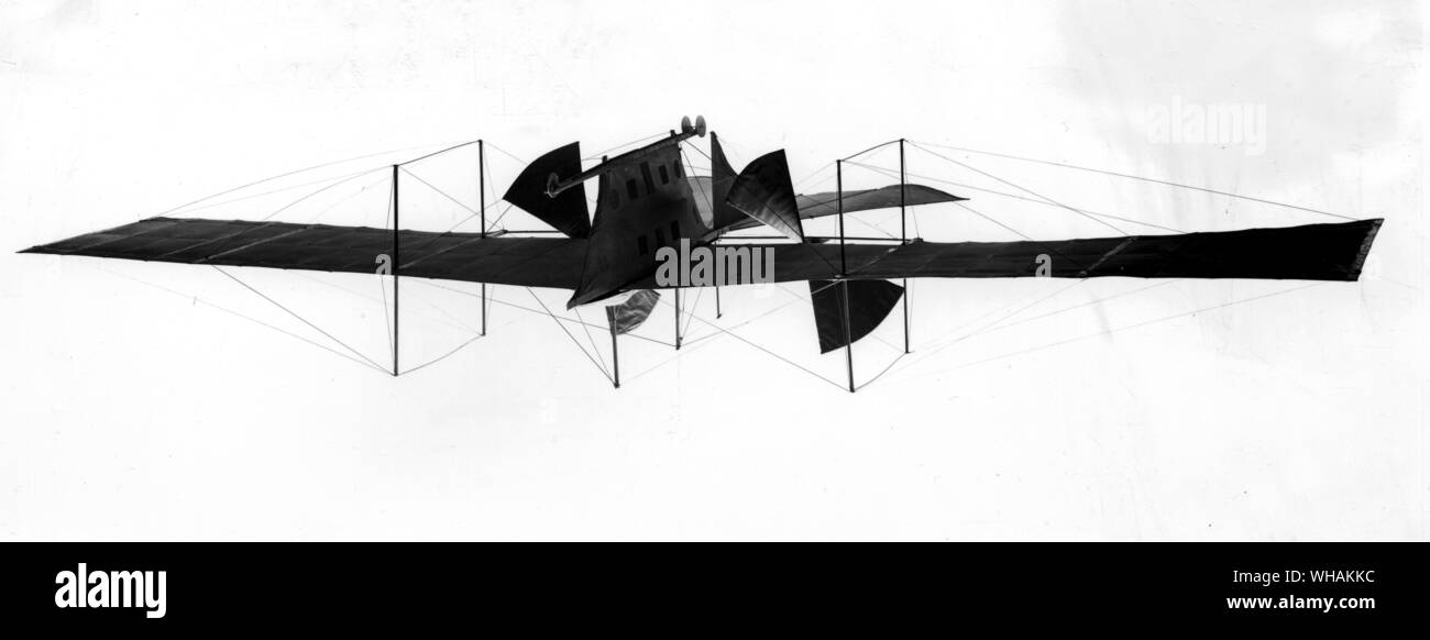 A museum reproduction of W S Henson's model ' Aerial Steam Carriage ' tested in 1847 Stock Photo