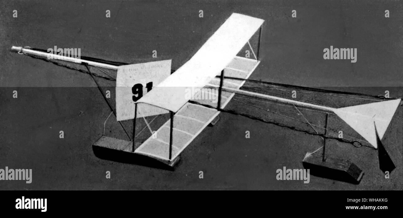 One of the earliest model seaplanes the Whitworth 'hydrobiplane' Stock Photo