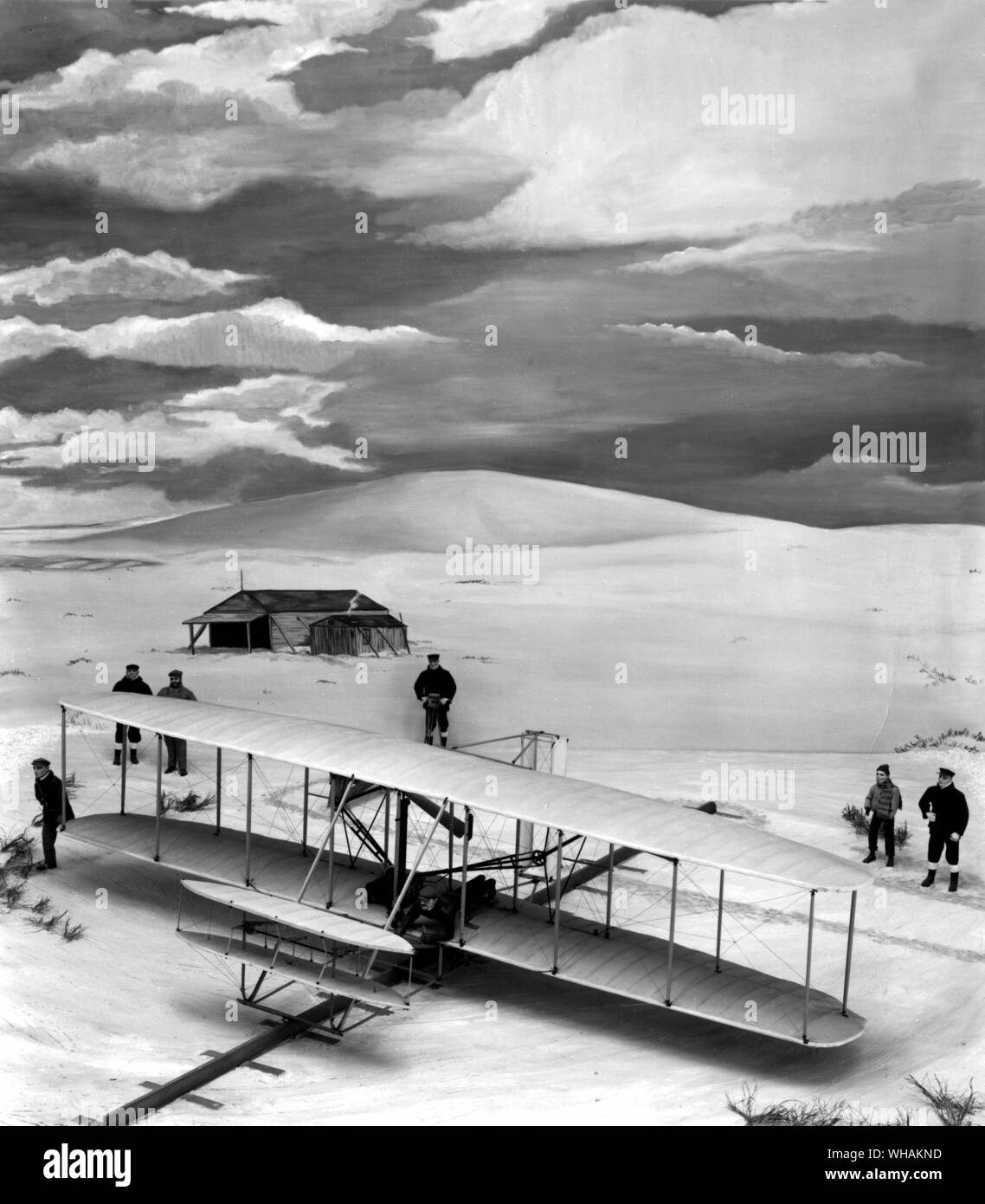 Part of a diorama showing the world's first powered flight near Kitty