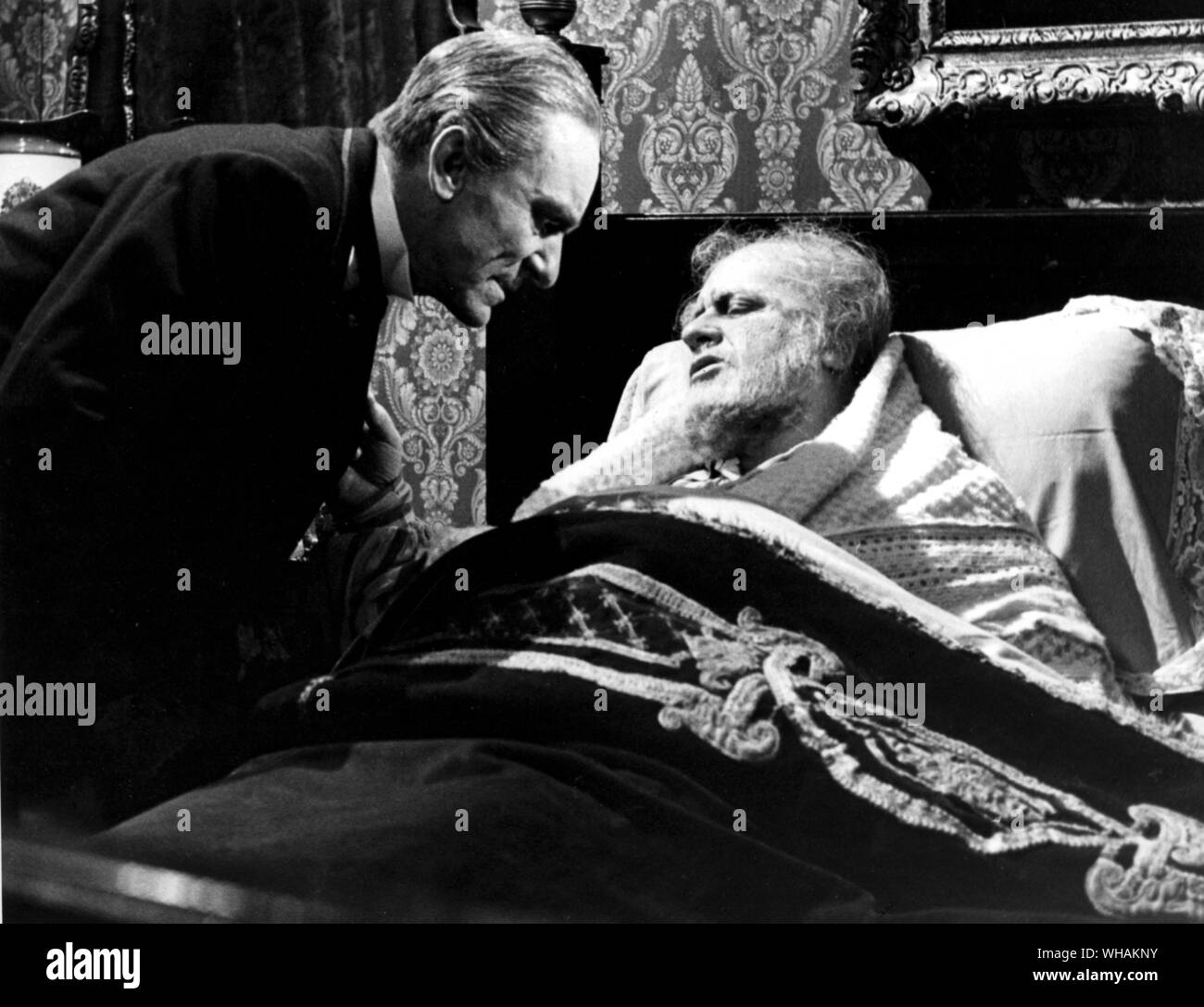 Eric Porter as Soames and John Baskcomb as Timothy in The Forsyte Saga. 1967 Stock Photo