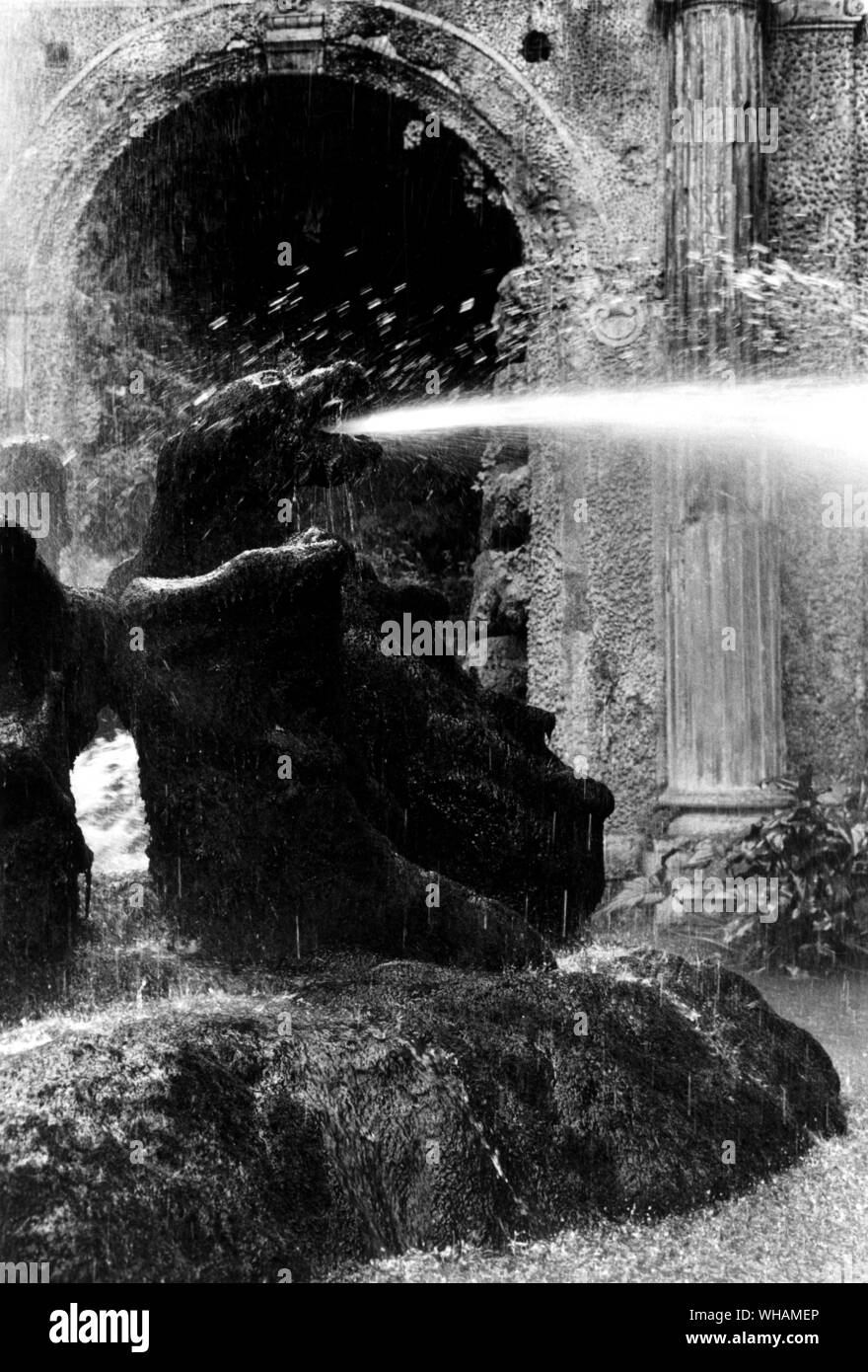 Villa d'Este. Fountain of Dragons Stock Photo