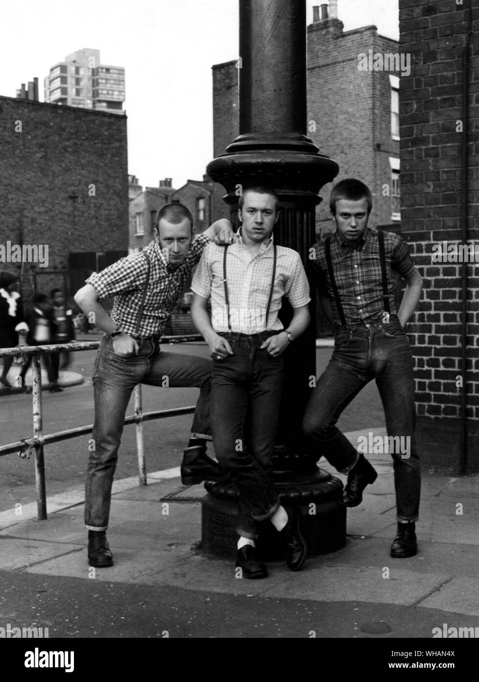 Skin heads in South London 1970 Stock Photo