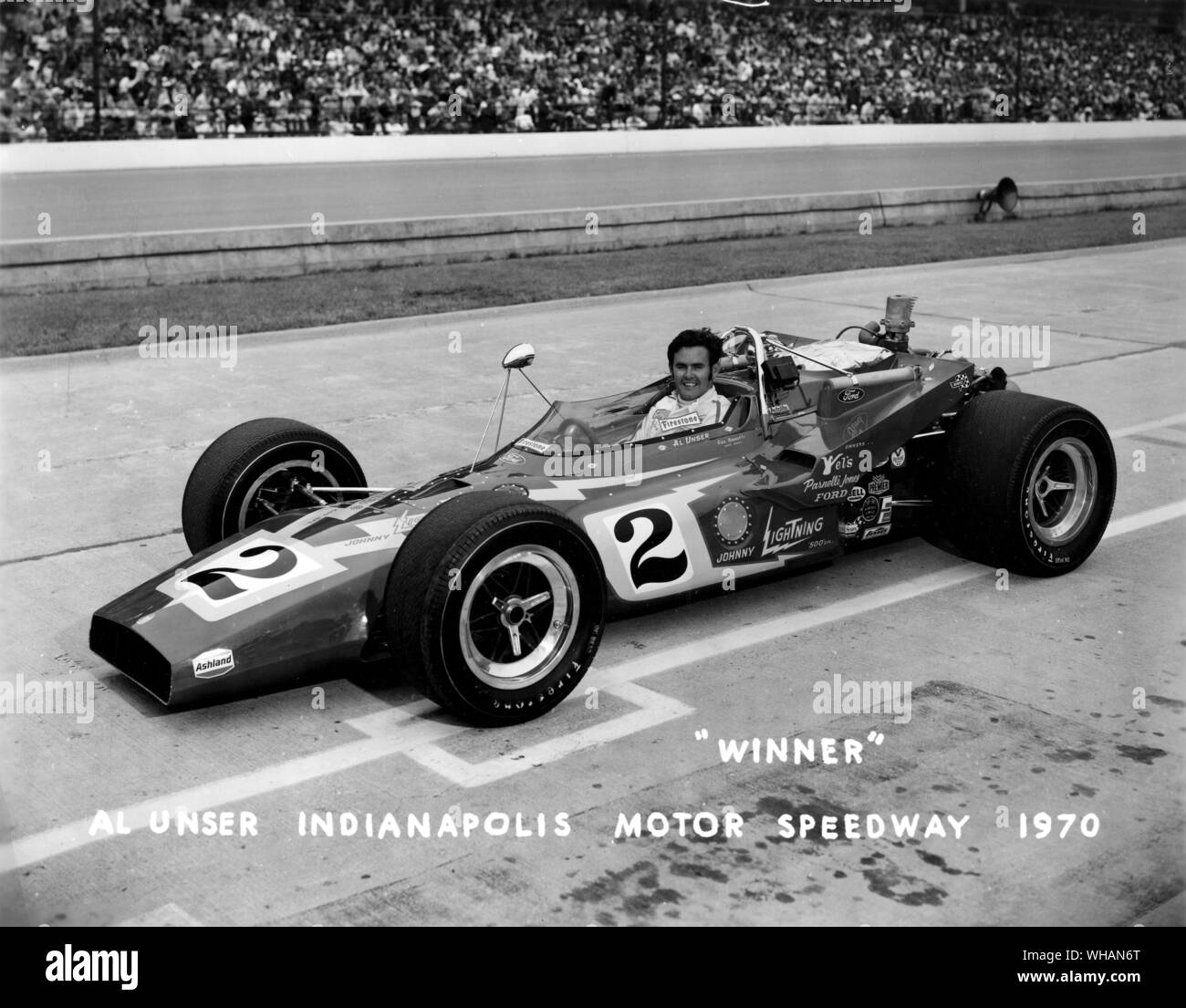 Al Unser 1970. Indianapolis Motor Speedway Stock Photo