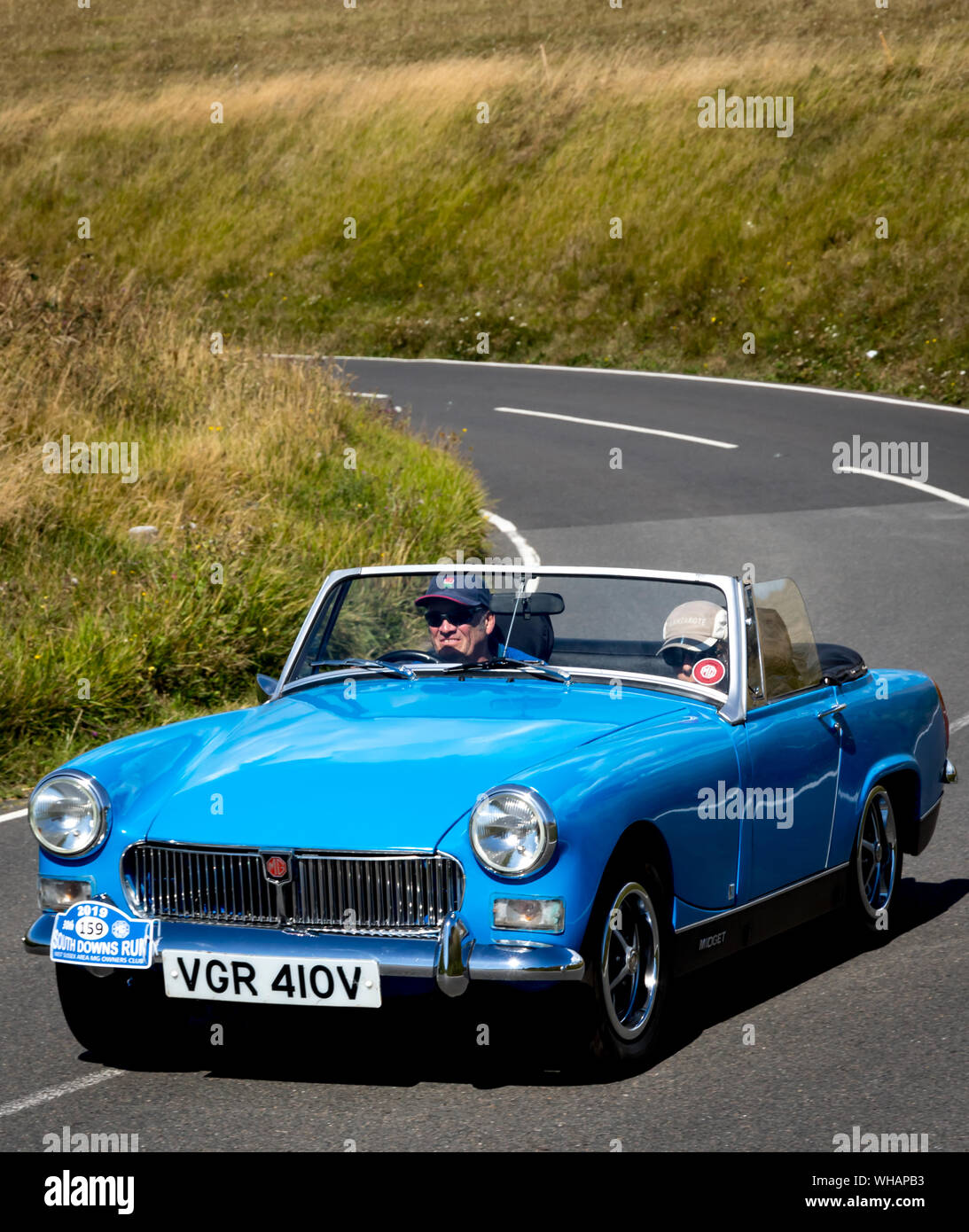 Eastbourne, East Sussex, UK. 1 Sep 2019, MG and Sprite car owners take