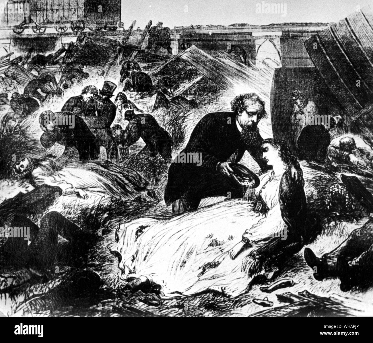 The Staplehurst railway disaster. 1865 Stock Photo