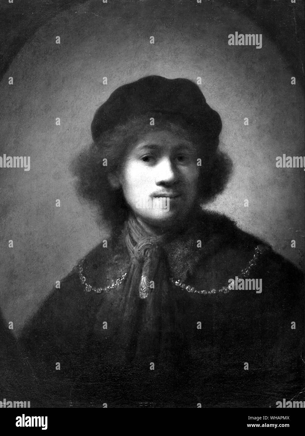 Rembrandt. Portrait of the artist as a young man Stock Photo