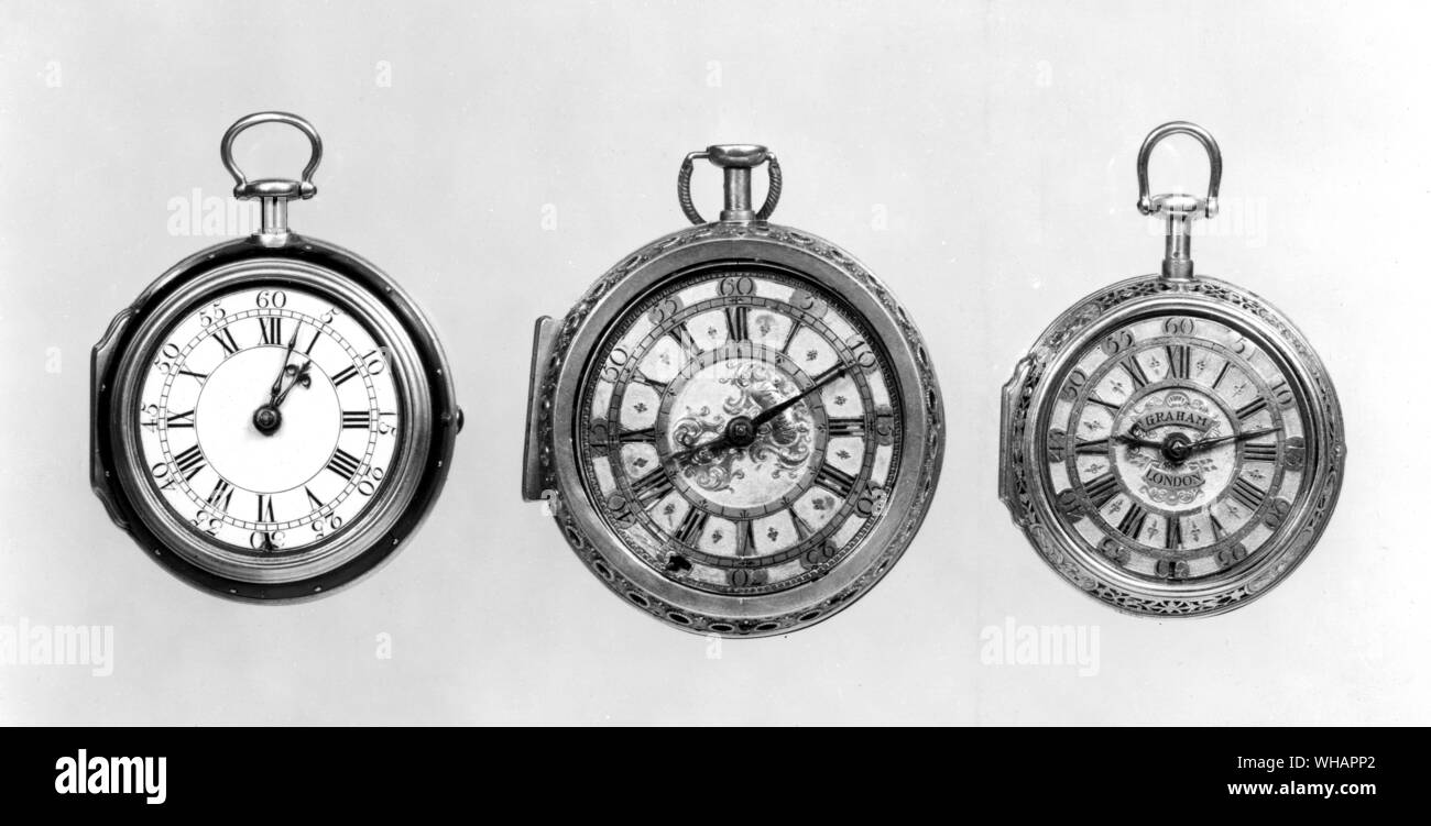 A gold quarter  repeating verge watch by George Graham, London 1673-1751 Stock Photo
