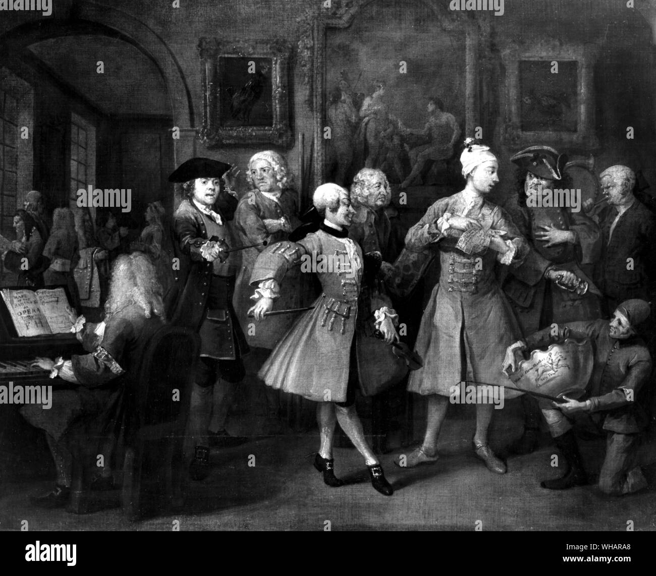 Hogarth. The Rake's Progress Scene II the Rake's Levee Stock Photo Alamy