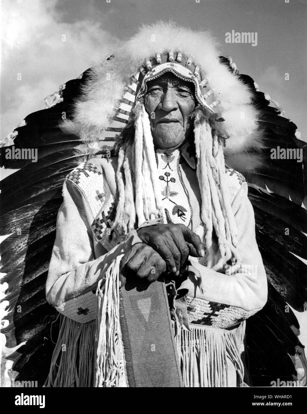Chief Pete Many Wounds. Indian Reservation near Calgary Stock Photo