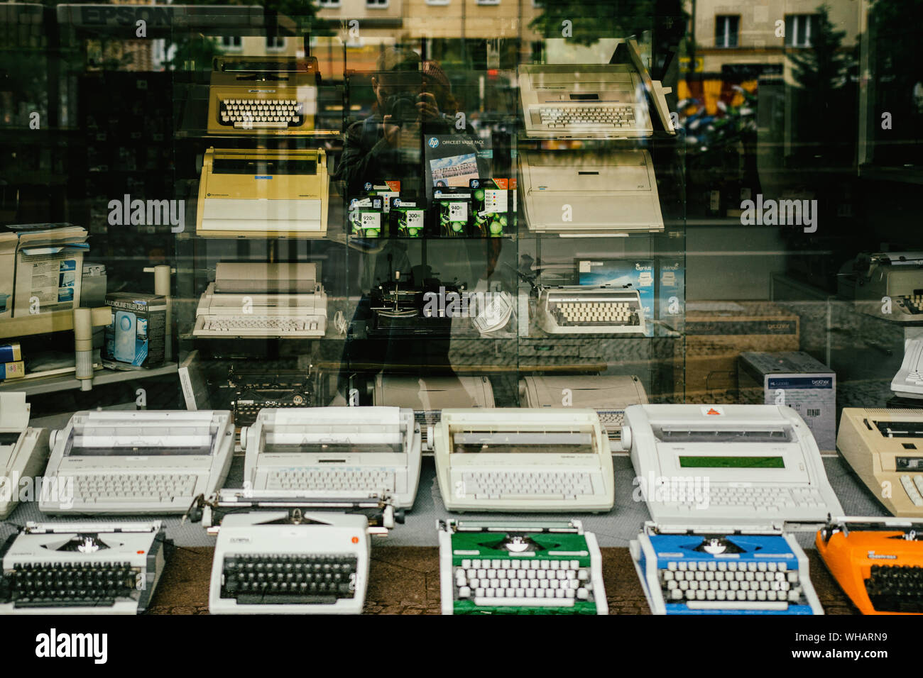 Typewriters For Sale In Store Stock Photo Alamy