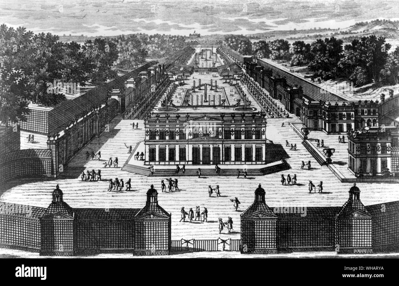 View of Chateau de Marly, from behind, and from where one discovers St