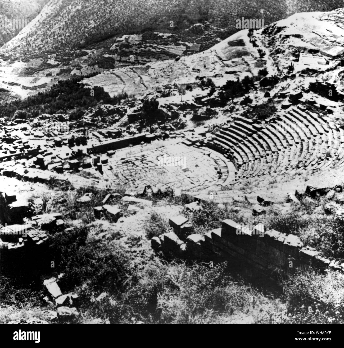 Delphi amphitheatre Black and White Stock Photos & Images Alamy