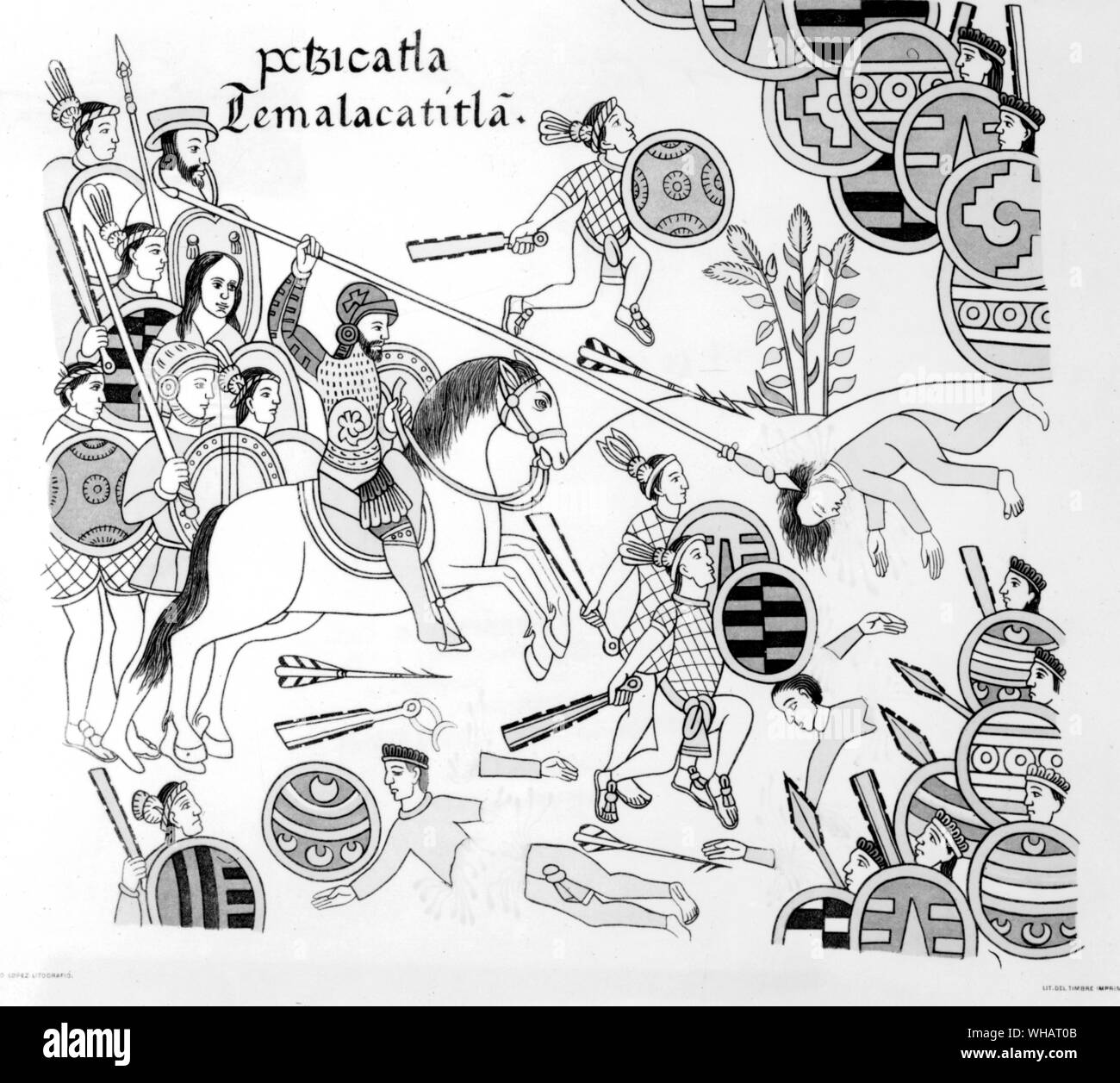 Battle of Otumba, Mexico. 1520 Stock Photo