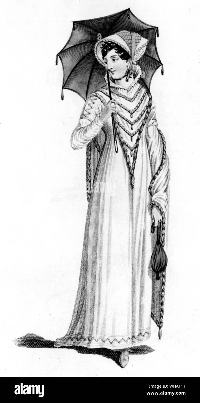 Promenade Dress. 1819 Stock Photo