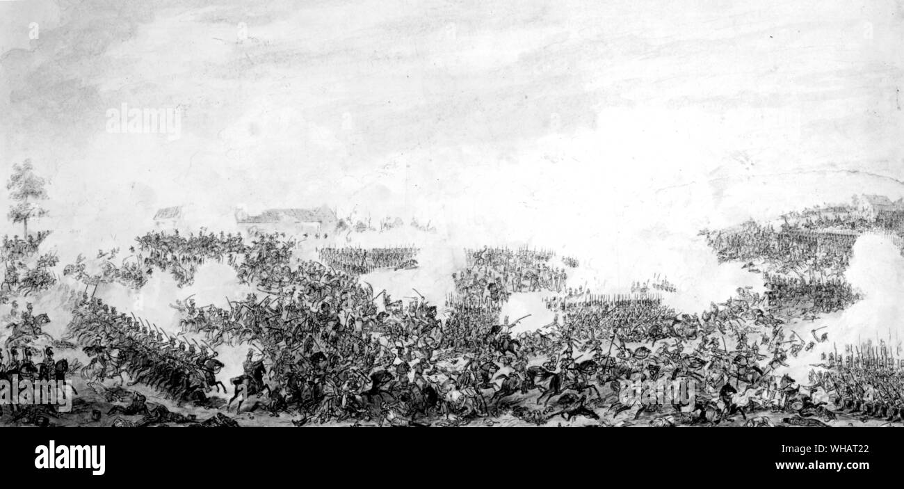 G Cruikshank. The Battle of Waterloo 1816. Stock Photo