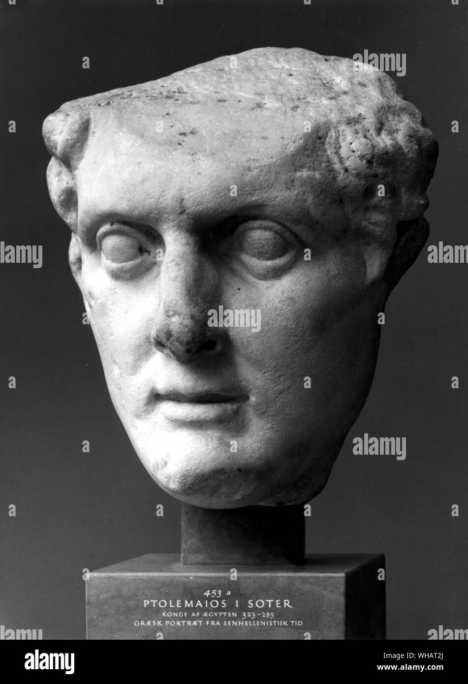Ptolemy. Marble head of Ptolemy I Soter, 304-282 BC, said to be