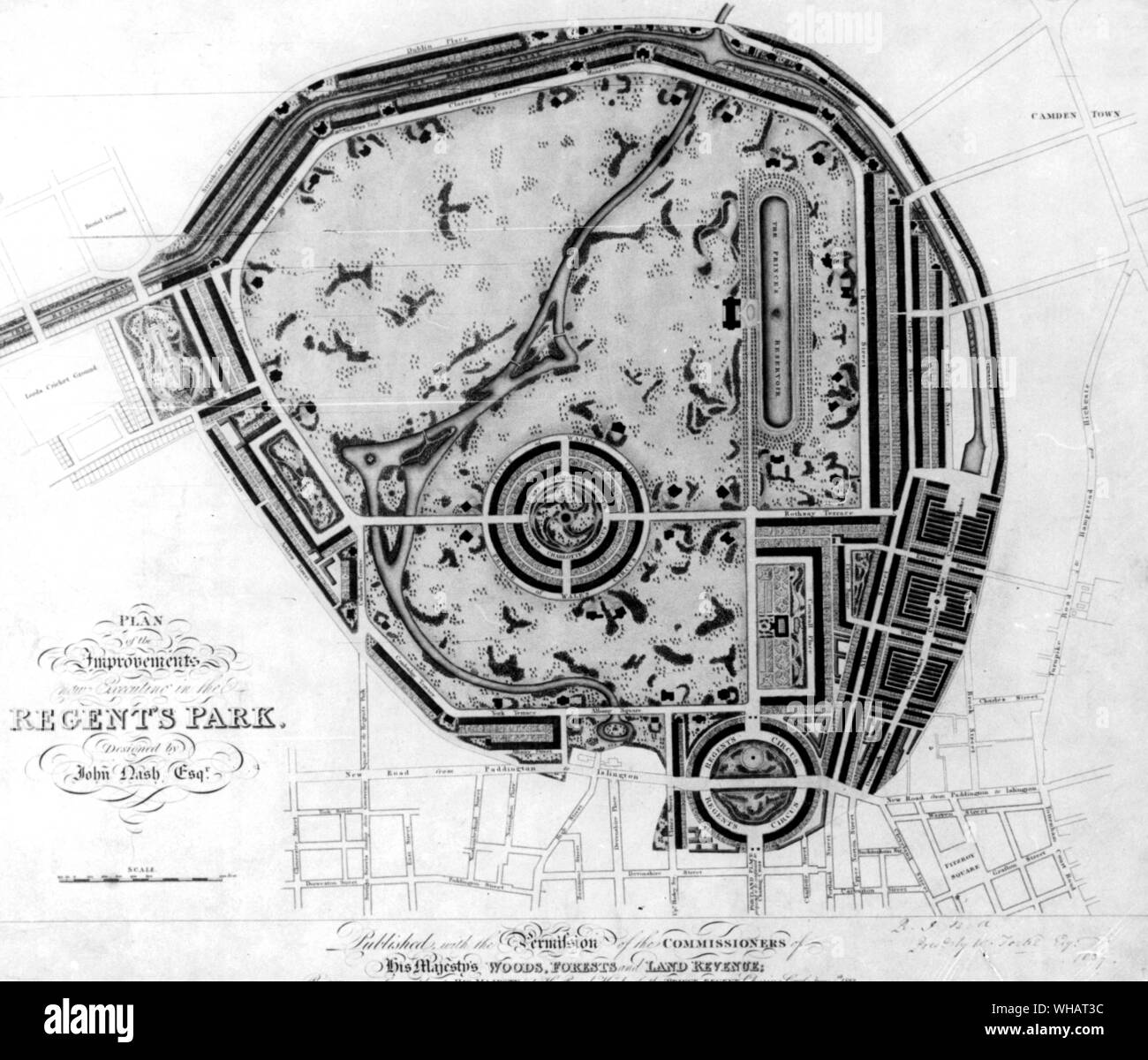 Plan of the Improvements of Regents Park . London Stock Photo Alamy