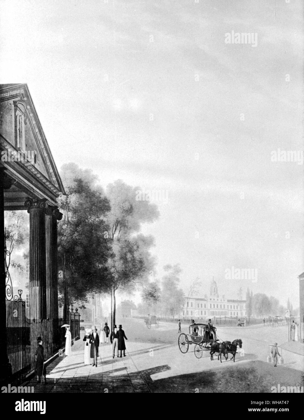 View of New York. City Hall. 1824 Stock Photo