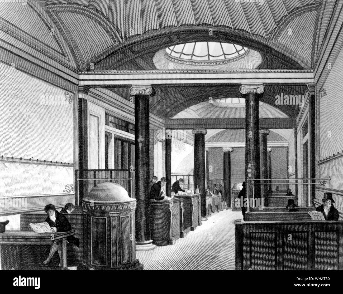 Auction Mart Coffee Room from Papworth Views of London 1816. Kensington Palace London Stock Photo