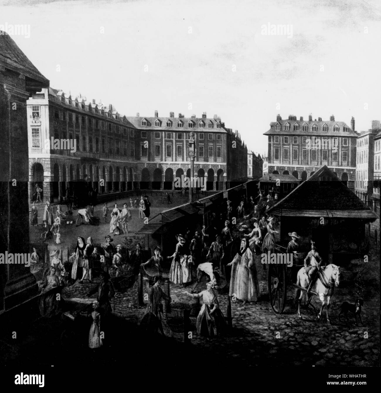 Covent Garden Piazza and market. London. 1726-30 by Van Akin Stock Photo