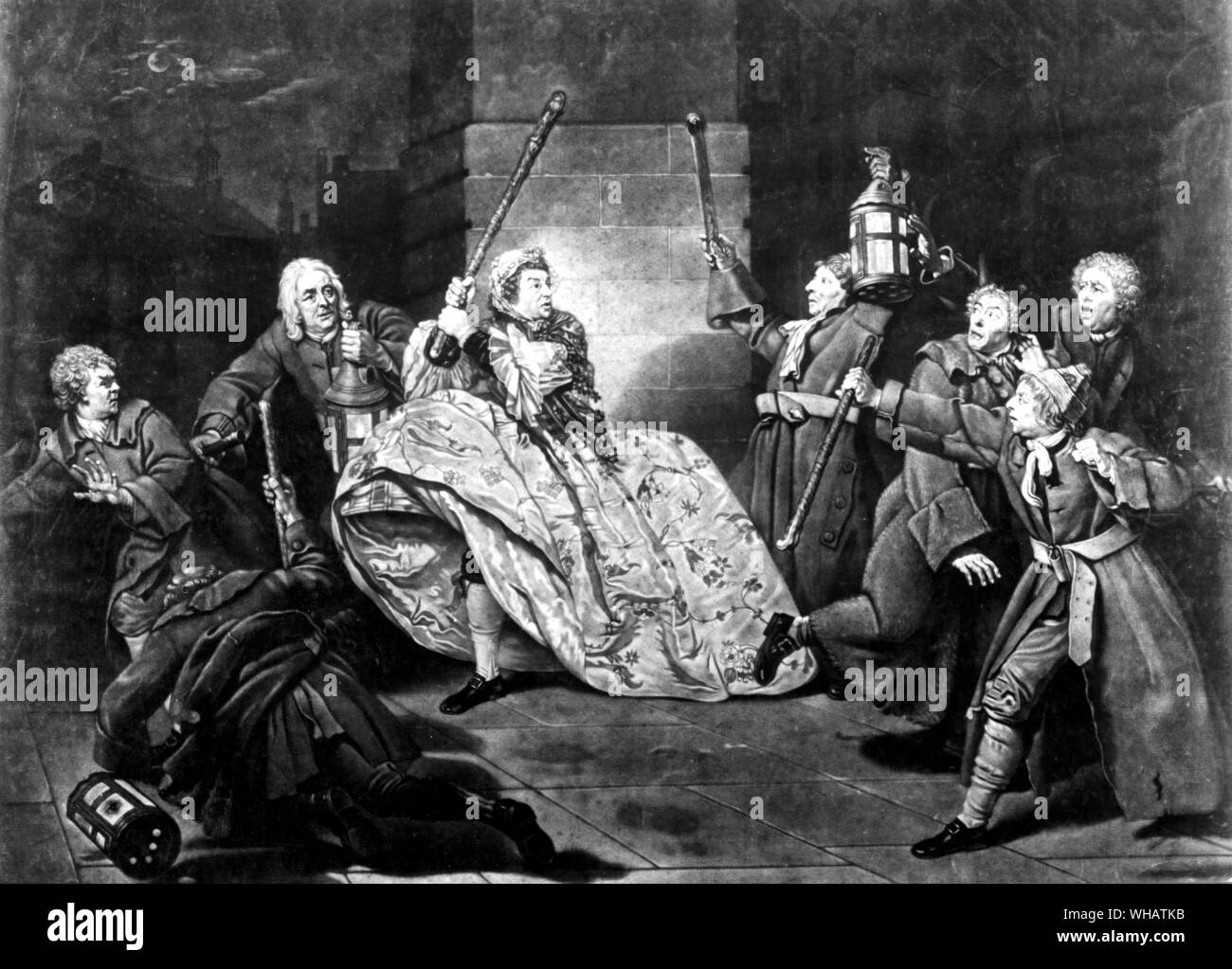 David Garrick as Sir John Brik in the Provoked Wife. by Johann Zoffany 1735-1810. Stock Photo