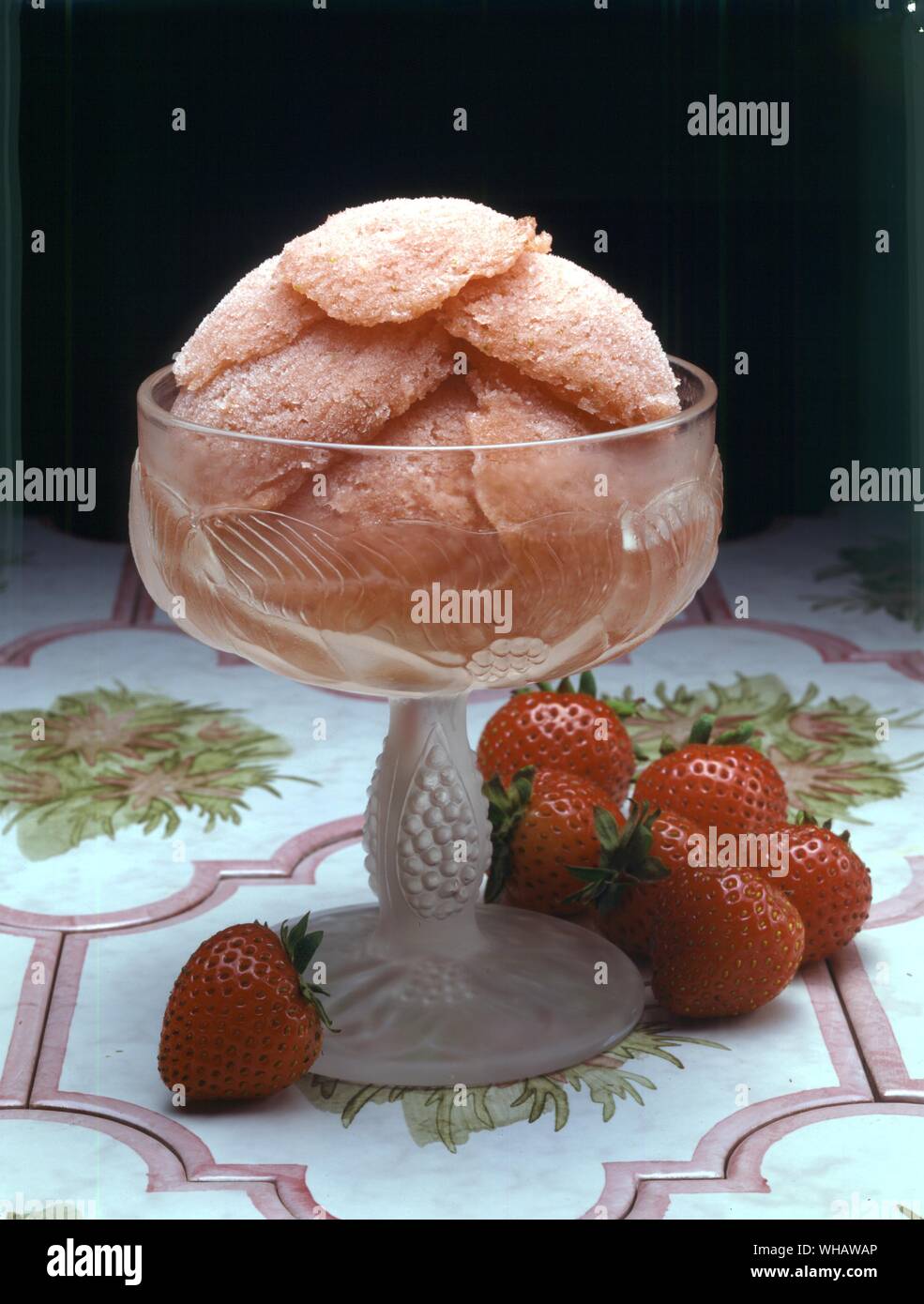 Italian Cooking By Robin Howe. Granita Di Fragole.. Strawberry Water Ice.. Stock Photo