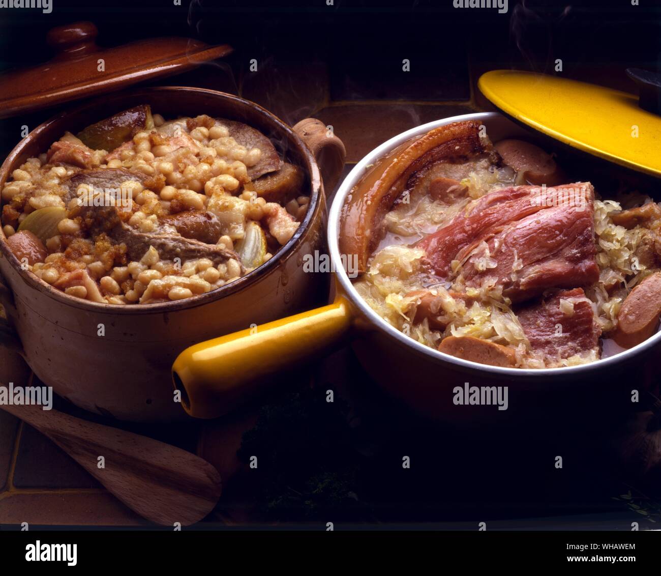 French Recipes . . Cassoulet. Stock Photo