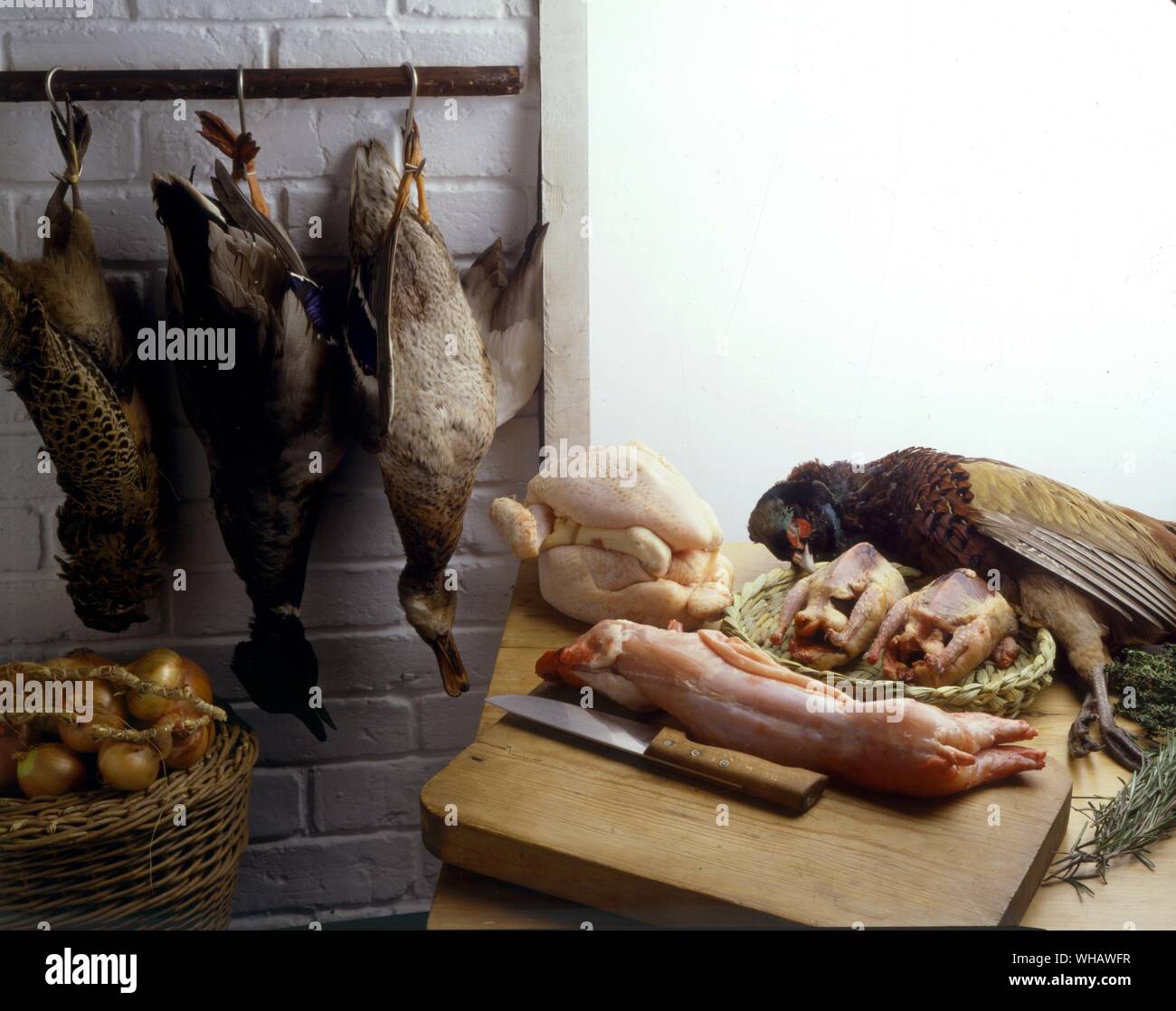 French Recipes . Contents Page For Poultry And Game. Stock Photo