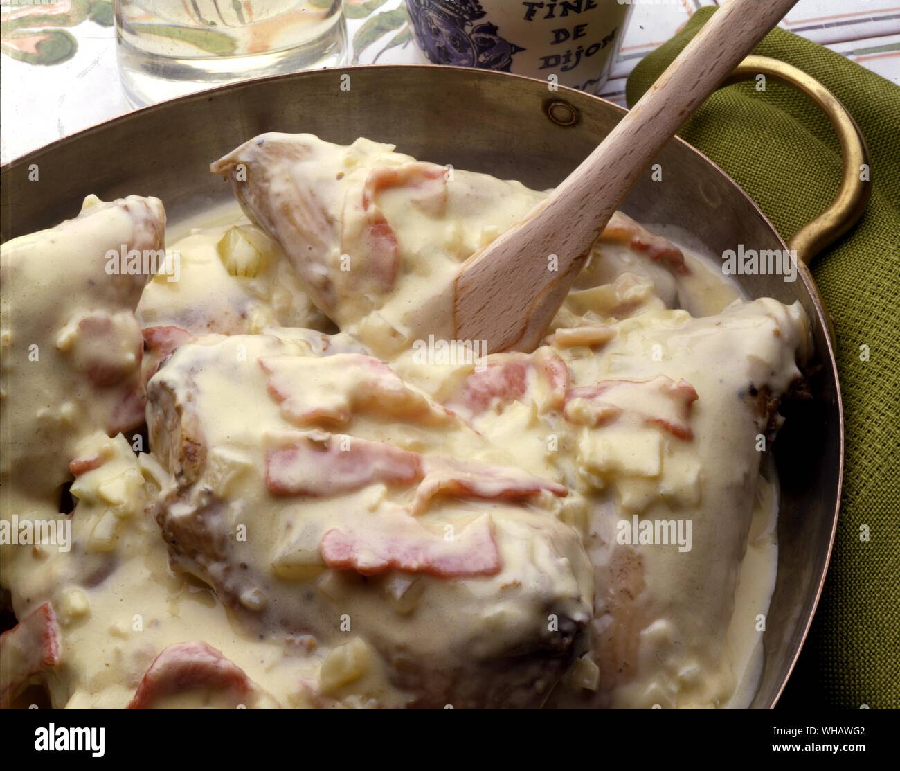 French Recipes . . Lapin Dijonnaise.. Rabbit Cooked With Mustard And