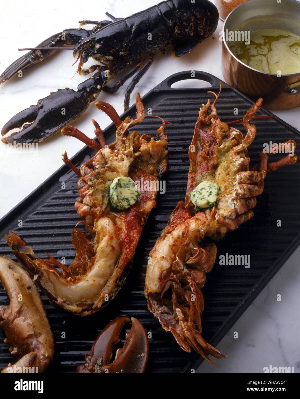 French Recipes . . Homard Grille.. Grilled Lobster Stock Photo Alamy