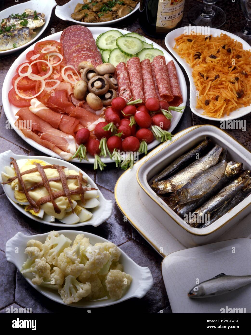 French Recipes . . Hors D'Oeuvres. Stock Photo