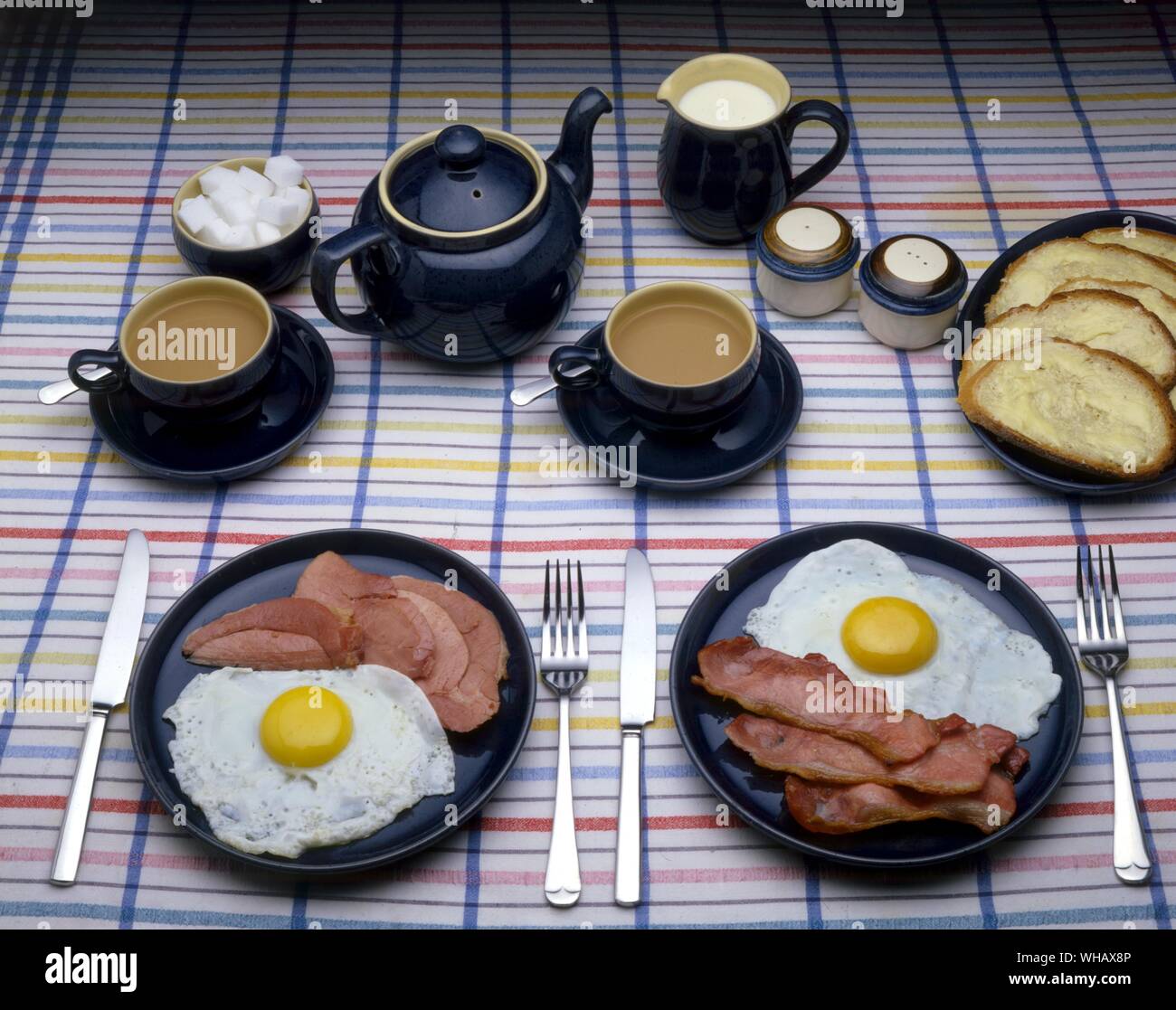 Bacon and Eggs. Ham and Eggs Stock Photo