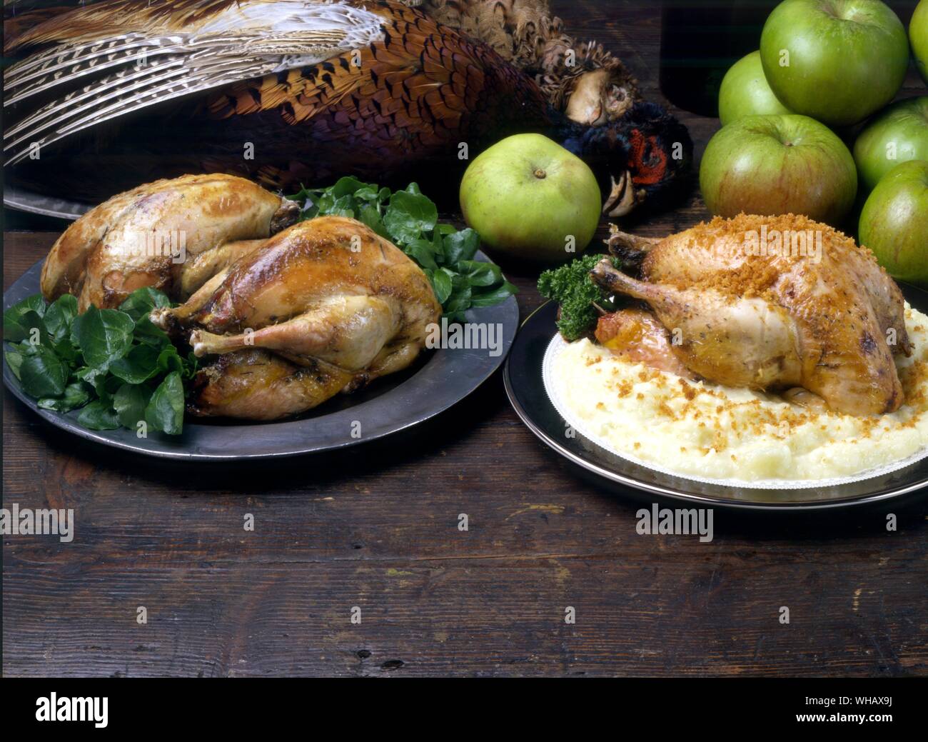 Pheasant Flamed With Apples