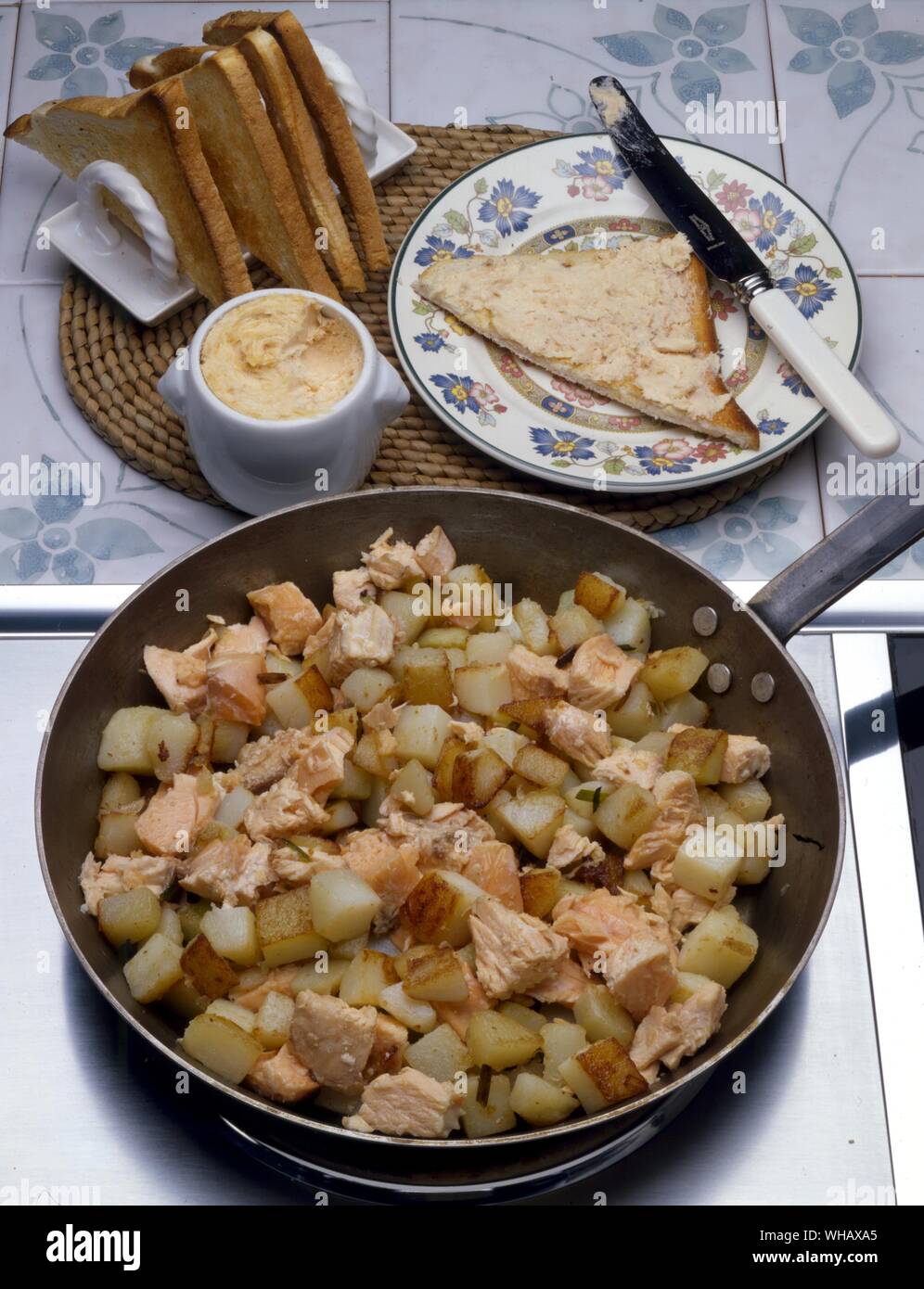 Salmon Butter. Salmon Hash also known as tweed kettle Stock Photo