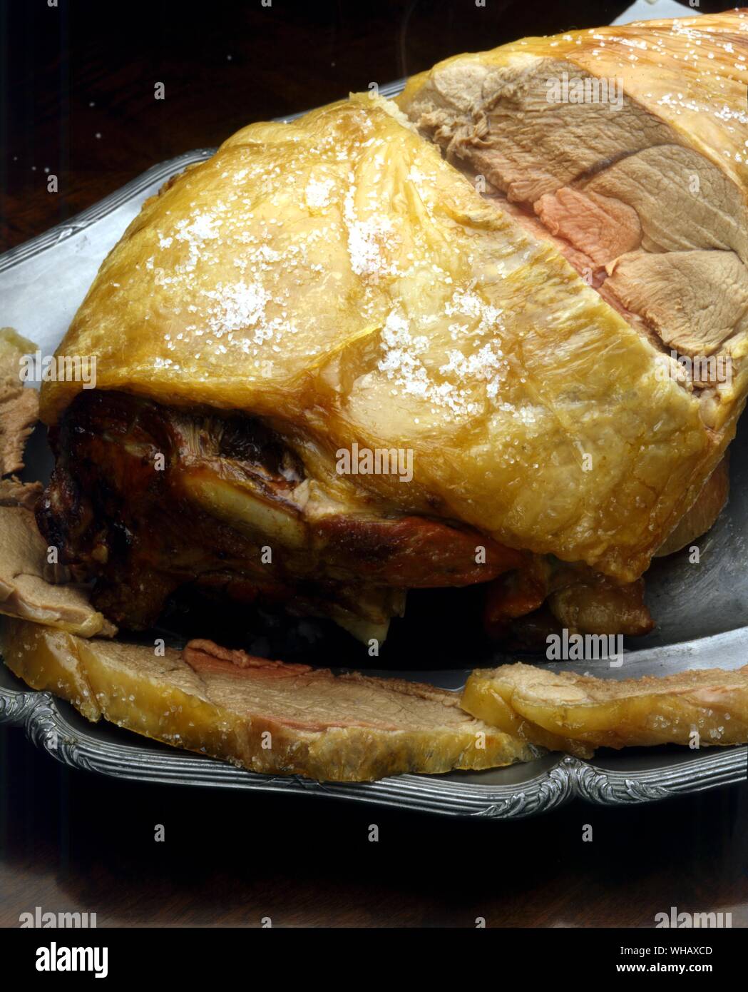 Roast Leg of Lamb Stock Photo