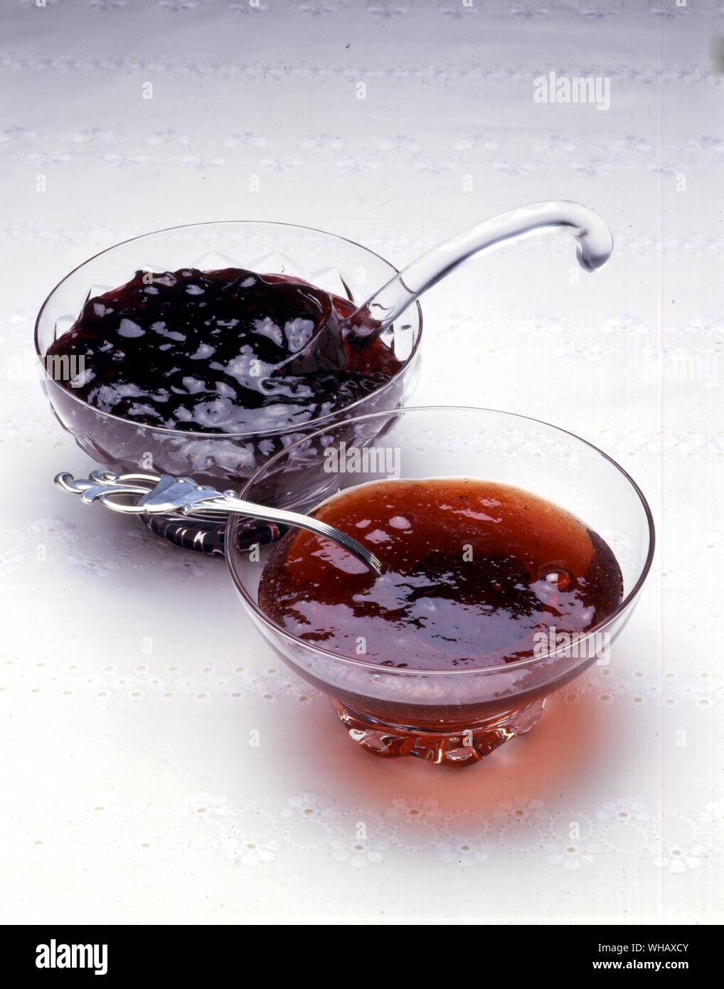 Blackcurrant Jam. Redcurrant Jelly Stock Photo