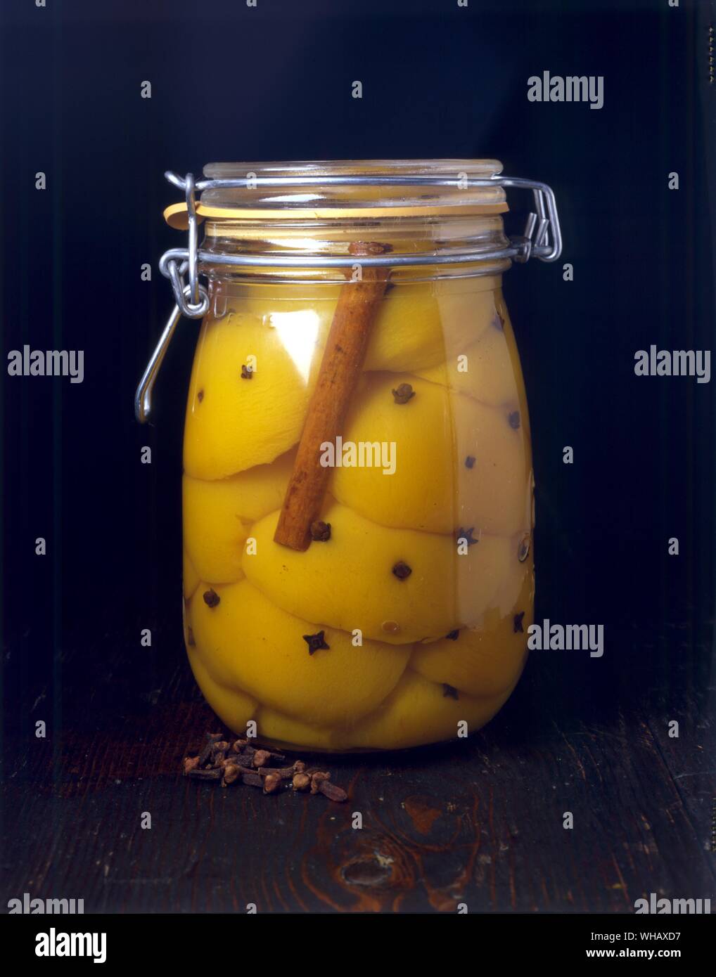 Pickled Peaches Stock Photo