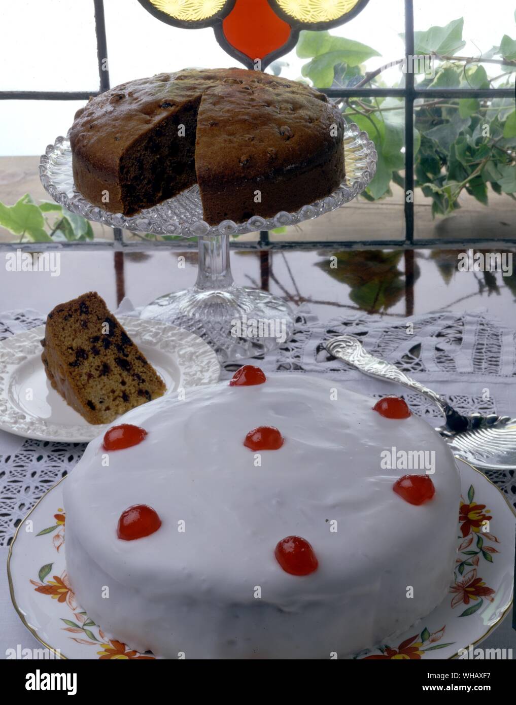 Guard's Fruit Cake and Cherry Cake Stock Photo