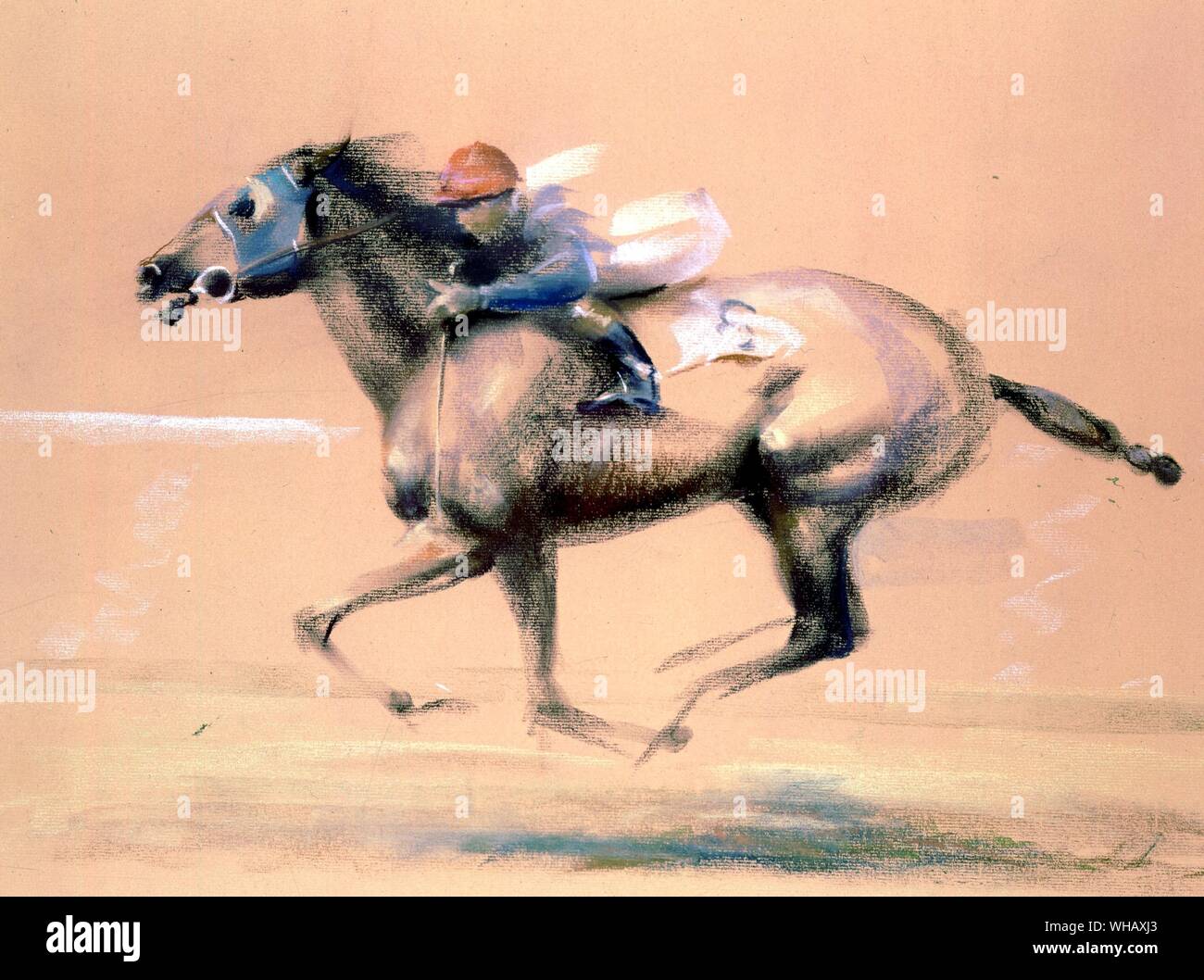 John Skeaping (1901-1980) Racing Study. Best known for his paintings of dogs and horses in two and three dimensions, he exhibited regularly at the Royal Academy. . . Stock Photo