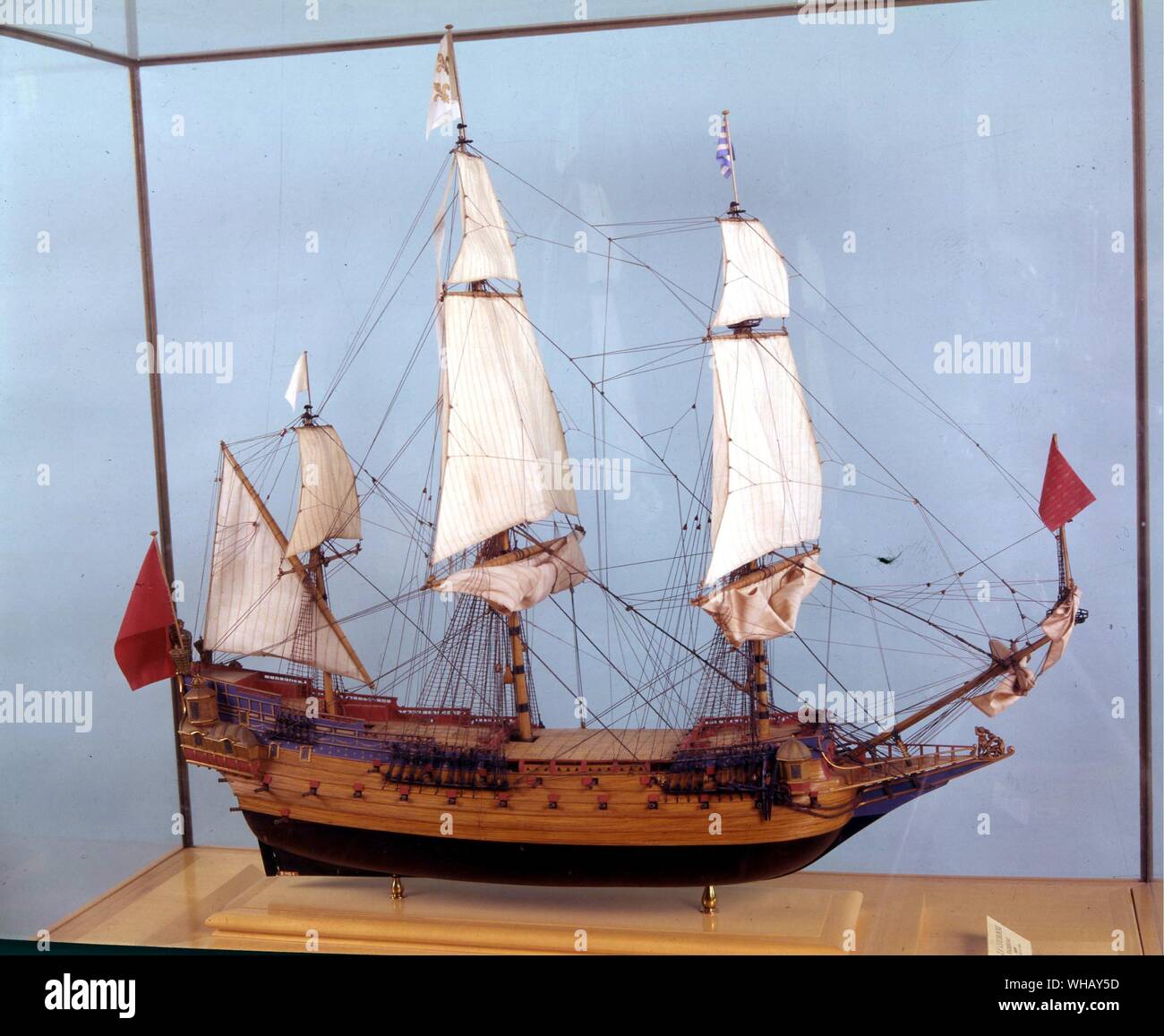 Model of the Couronn 1629, which carries 68 cannons. Stock Photo