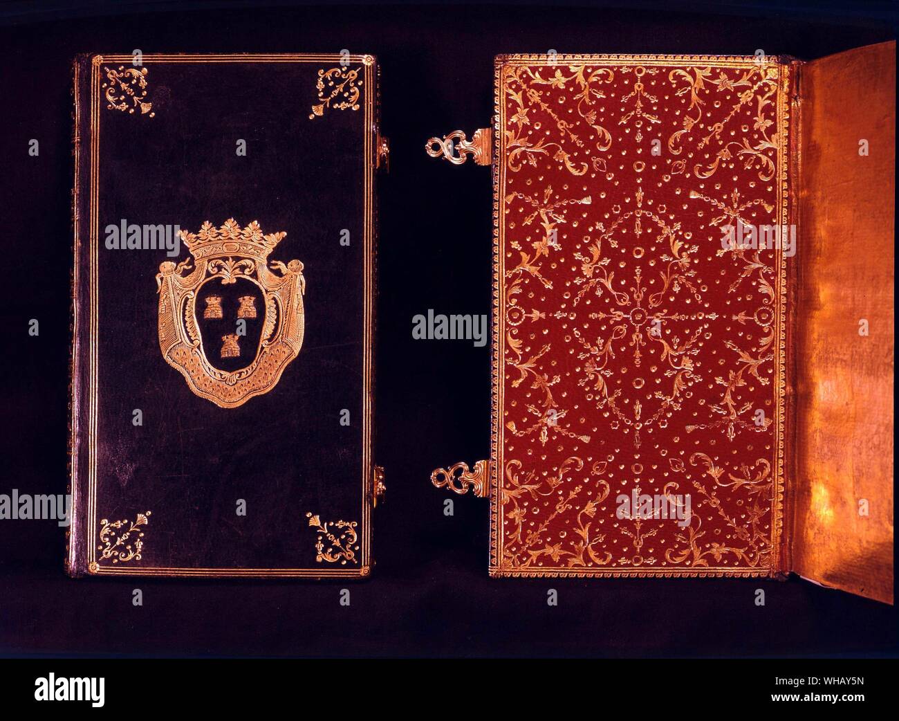 Book with Pompadour's Arms, 18th century, French. Stock Photo