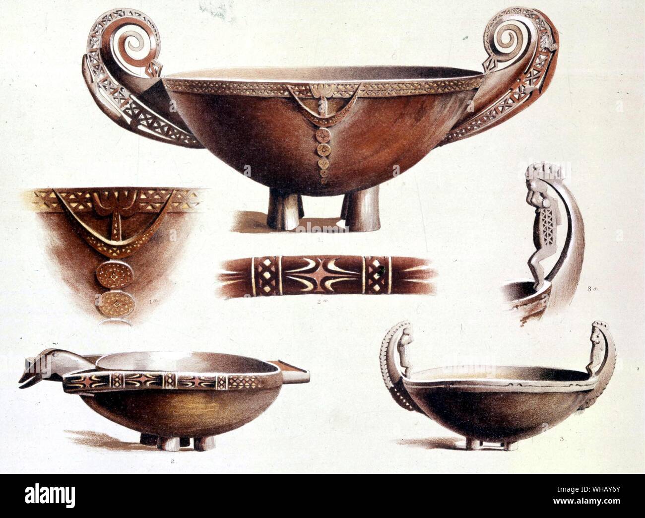Admiralty Island hand carved food bowls. The Voyage of The Challenger by Eric Linklater, page 181.. The fifth HMS Challenger (launched 1858) is notable for carrying the first global marine research expedition and is without parallel in the history of scientific research. The vessel was also the first steamship to cross the Antarctic Circle, although this was not the object of the voyage. . . Stock Photo