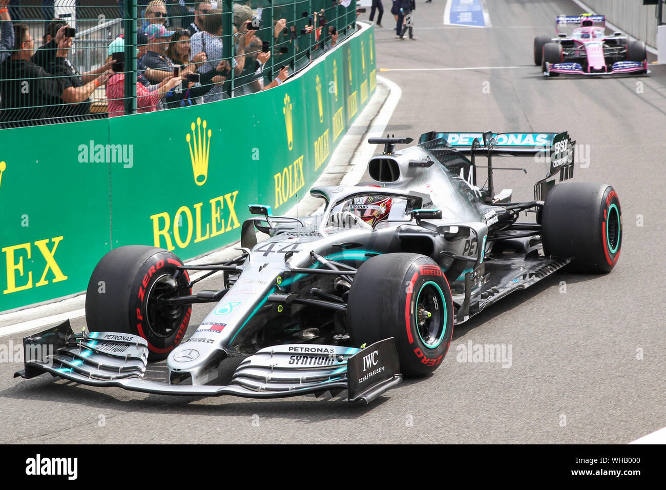 Experiment Barry Nursery rhymes Pit lane exit # 44 Lewis HAMILTON, GBR, Mercedes AMG Petronas F1 team, W10, Mercedes-Benz M10 Hybrid, EQ Power + Formula 1 racing driver at Formula 1 Johnnie Walker Belgian Grand Prix Experiment Barry Nursery rhymes Pit lane exit # 44 Lewis HAMILTON, GBR, Mercedes AMG Petronas F1 team, W10, Mercedes-Benz M10 Hybrid, EQ Power + Formula 1 racing driver at Formula 1 Johnnie Walker Belgian Grand Prix