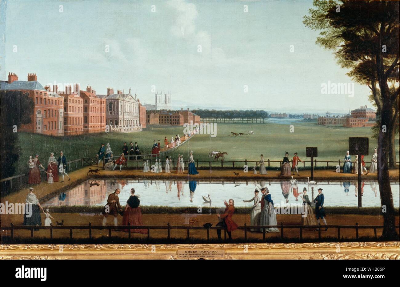 School - Green Park 1760. Artist unknown. Copyright Earl Spencer, Althorp, Northants. Stock Photo