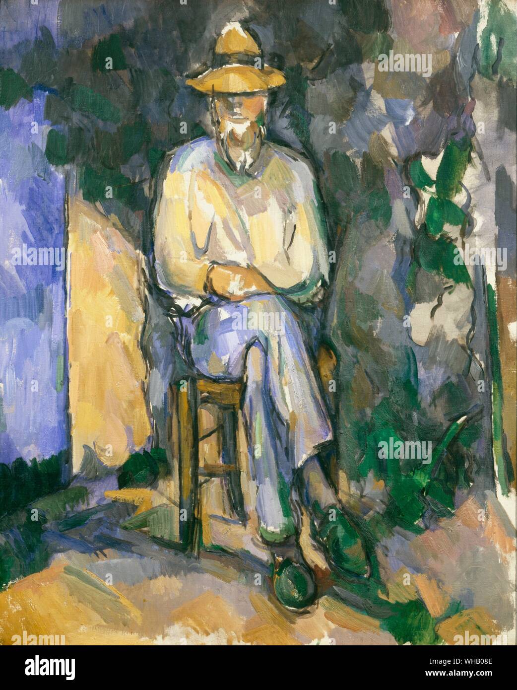 The Gardener. by Cezanne. Paul Cézanne (January 19, 1839 - October 22, 1906) was a French artist, a painter (Postimpressionist) whose work laid the foundations of the transition from the 19th Century conception of artistic endeavour to a new and radically different world of art in the 20th. Cézanne formed the bridge between late 19th Century Impressionism and the early 20th Century's Cubism. . . Stock Photo