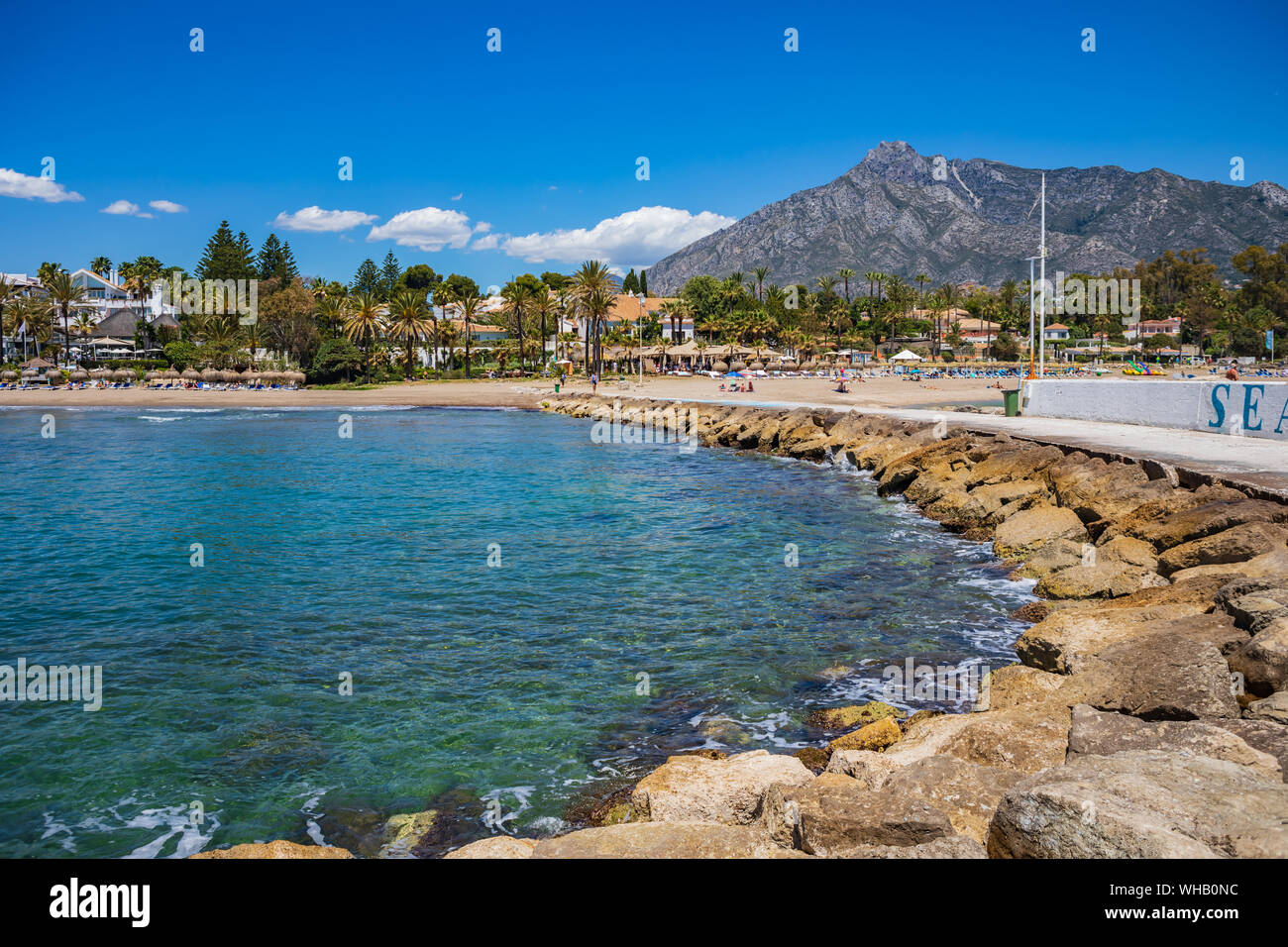 MARBELLA, COSTA DEL SOL, SPAIN - CIRCA MAI, 2019: The Marbella coastline on  the Costa del Sol in Andalusia, Spain Stock Photo - Alamy