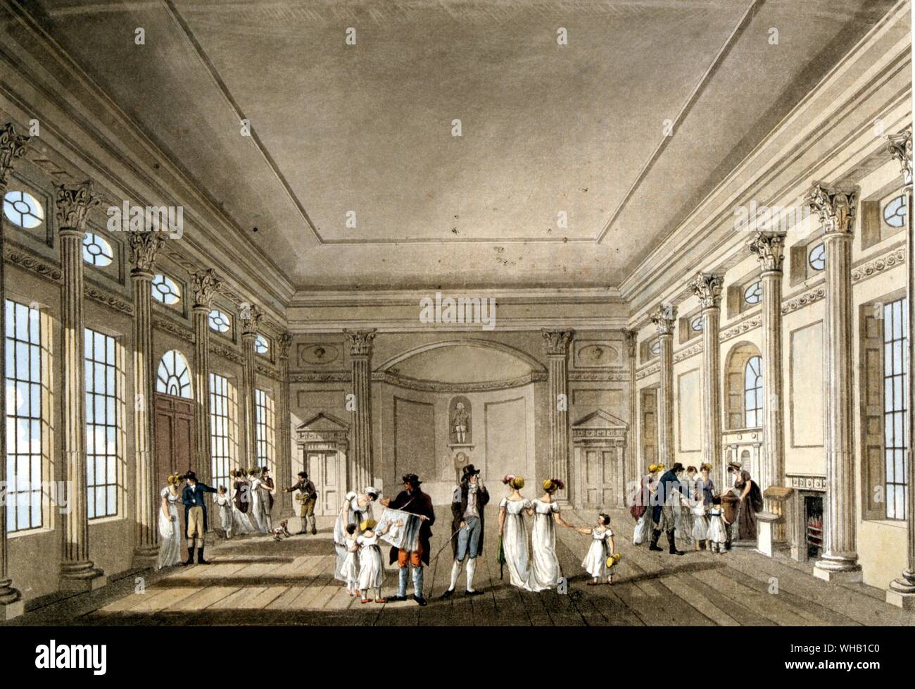 Pump Room, Bath - built in 1795. British Library Stock Photo
