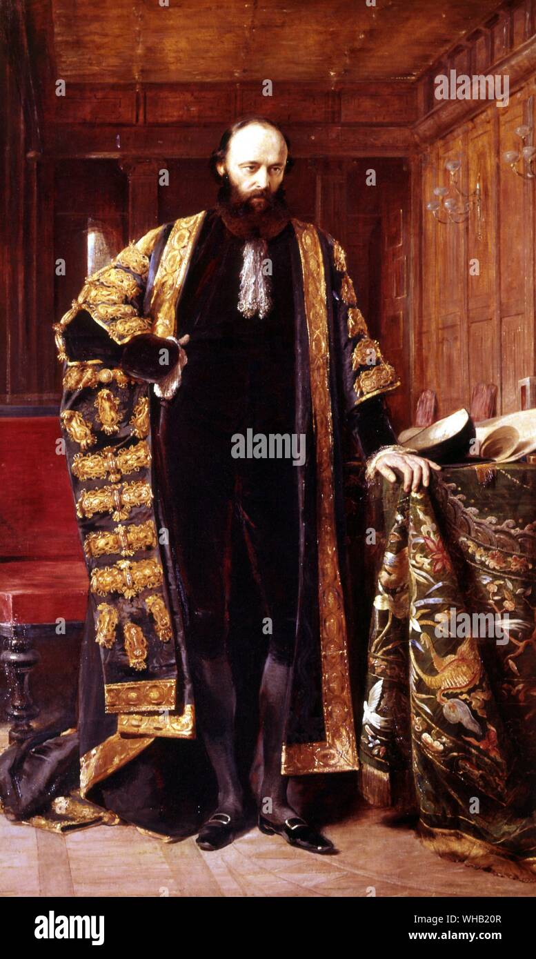 3rd Marquess of Salisbury as Chancellor of the University of Oxford 1870-2 by George Richmond. Stock Photo
