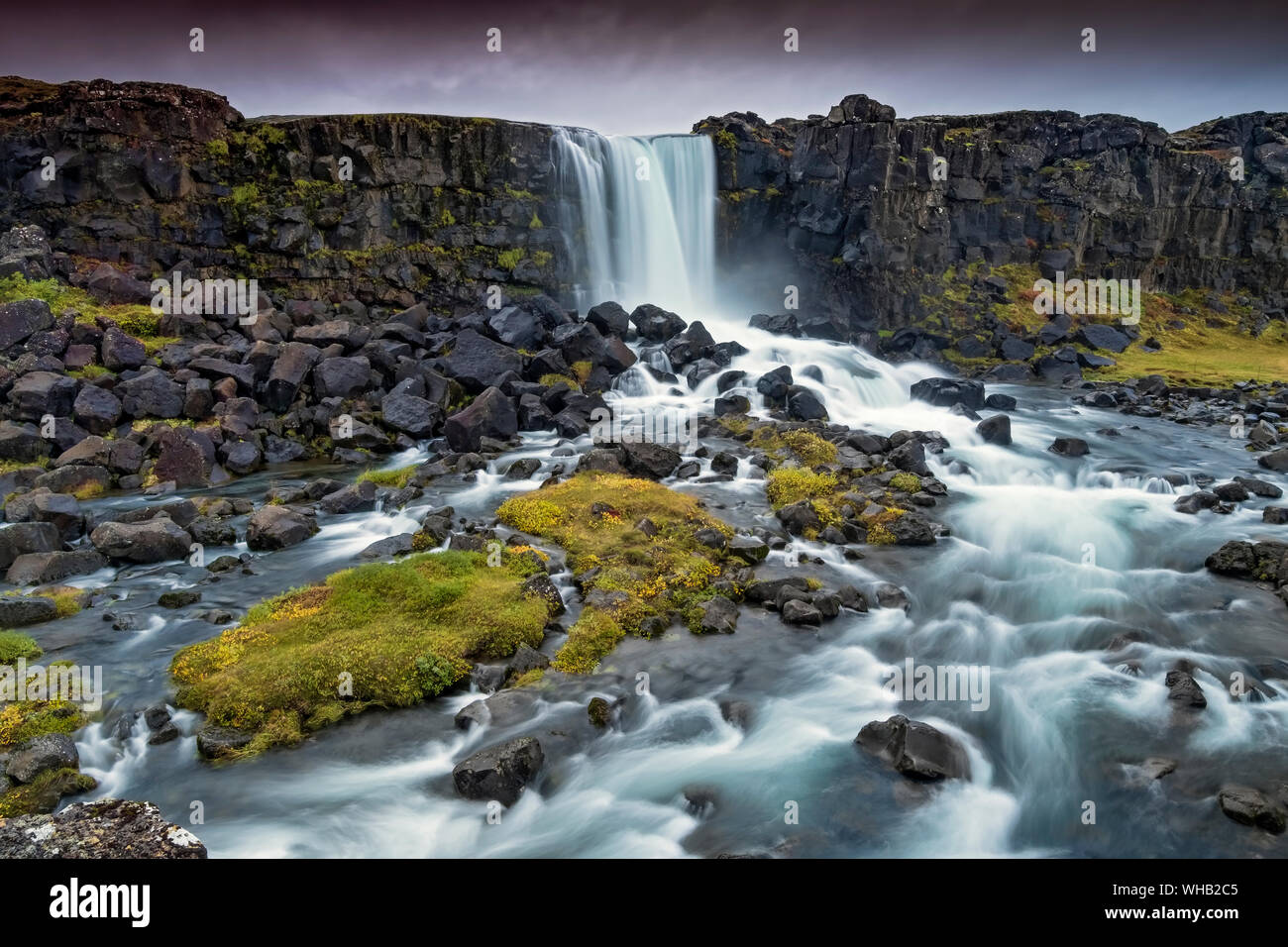 Oxararfoss Waterfall, Thingvellir National Park, Southwestern Iceland, Iceland Stock Photo