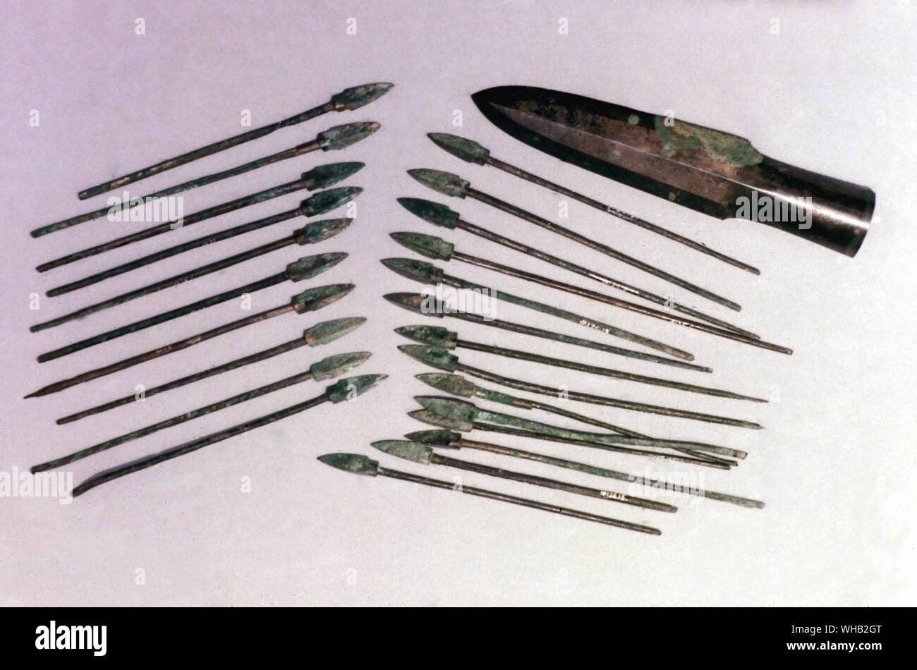 China. Spears and arrows from the Chi'In tomb. Stock Photo